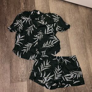 Target Black and White Leaf Print Pajama Set